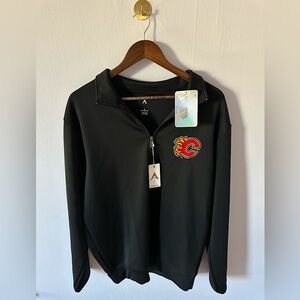 Fanatics NWT Calgary Flames quarter zip men’s Antigua black lightweight sports